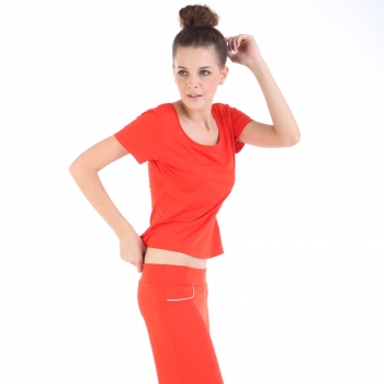 Korean fashion styles Yoga fitness sportswear 2sets(Short sleeve with Drawstring T-shirt+Pants)